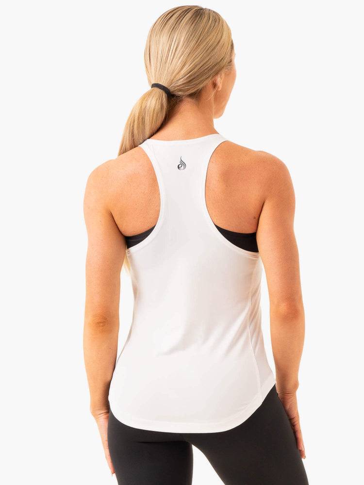 White Ryderwear Women Tanks Elite Mesh Training Women's Tanks | AU2882FM