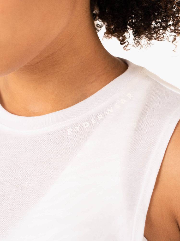 White Ryderwear Women Tanks Emerge Training Women's Tanks | AU2836HK