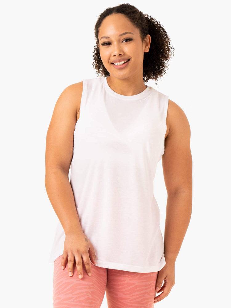 White Ryderwear Women Tanks Emerge Training Women\'s Tanks | AU2836HK