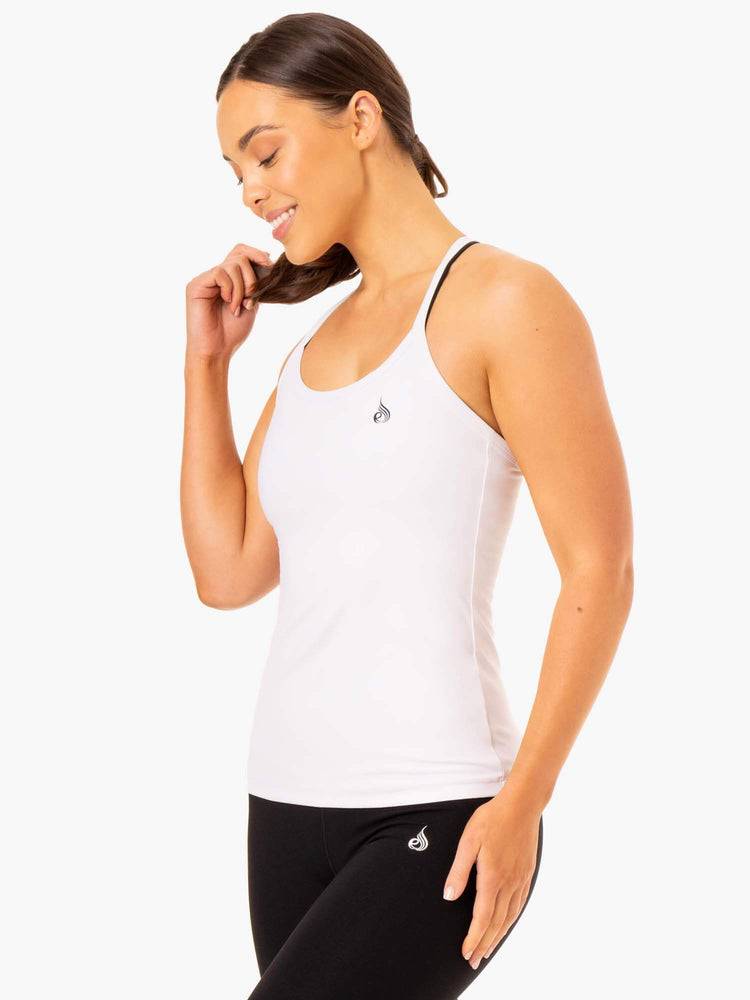 White Ryderwear Women Tanks Foundation Training Women's Tanks | AU2939WY