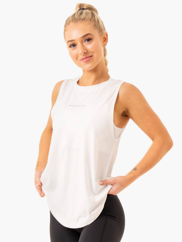 White Ryderwear Women Tanks Freedom Training Women's Tanks | AU2867EX