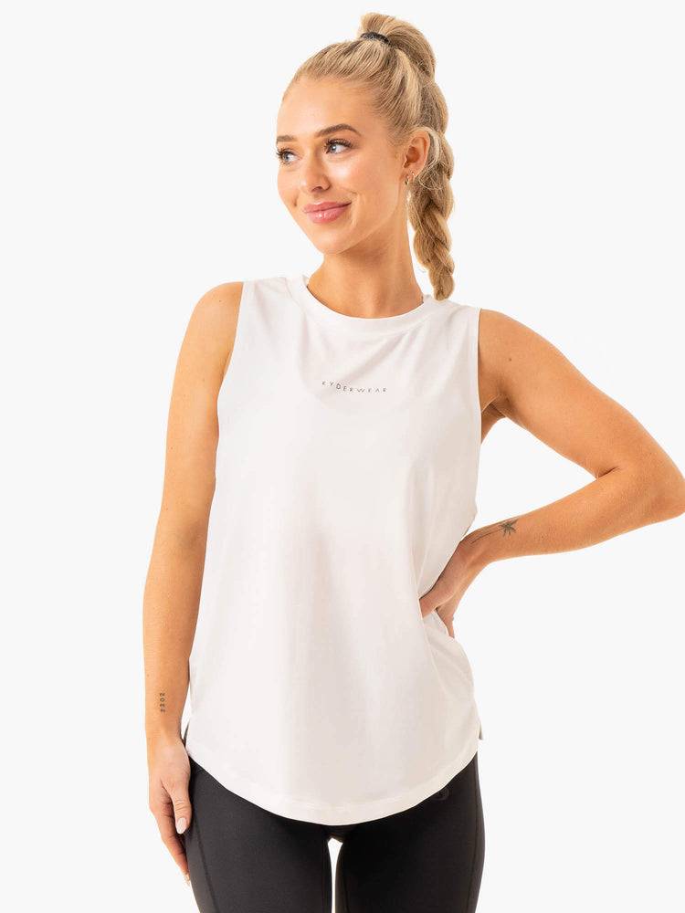 White Ryderwear Women Tanks Freedom Training Women\'s Tanks | AU2867EX