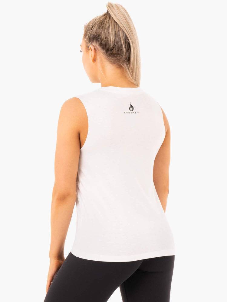 White Ryderwear Women Tanks Ladies Baller Women's Tanks | AU3011QZ