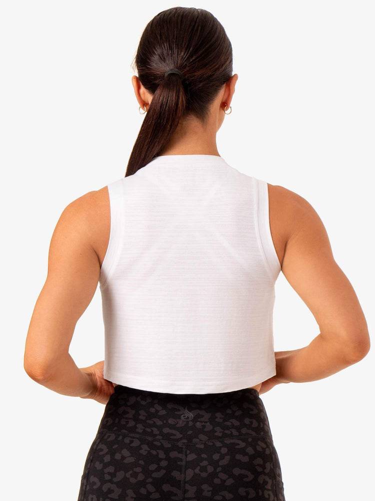 White Ryderwear Women Tanks Ultra Scoop Women's Tanks | AU2958OR