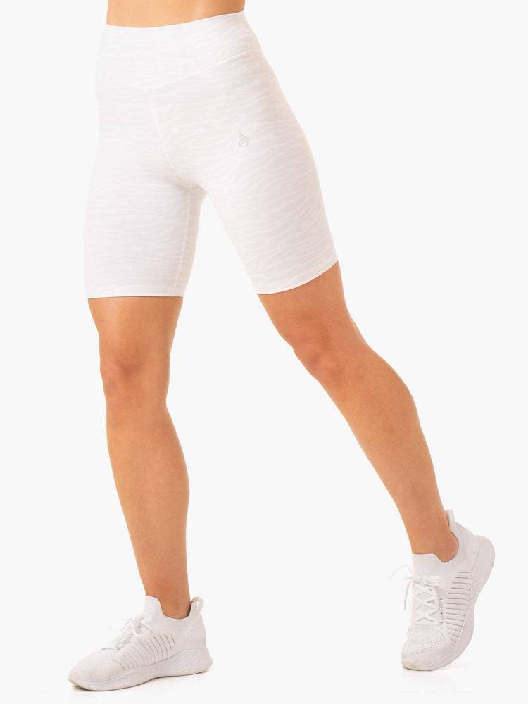 White Zebra Ryderwear Women Shorts Transform Mid Length Women's Shorts | AU2063SO