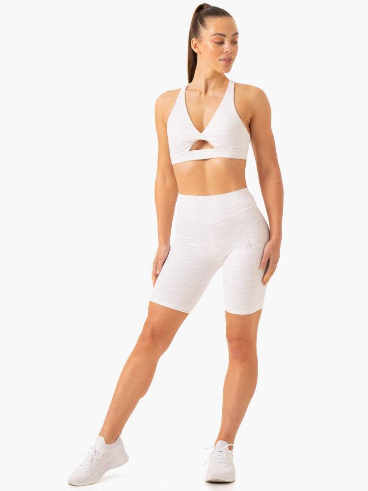 White Zebra Ryderwear Women Shorts Transform Mid Length Women's Shorts | AU2063SO