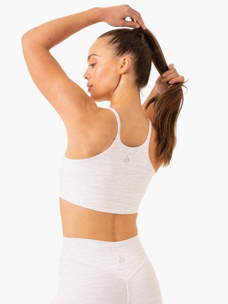 White Zebra Ryderwear Women Sports Bra Transform Reversible Sports Crop Women's Sports Bra | AU2273FM