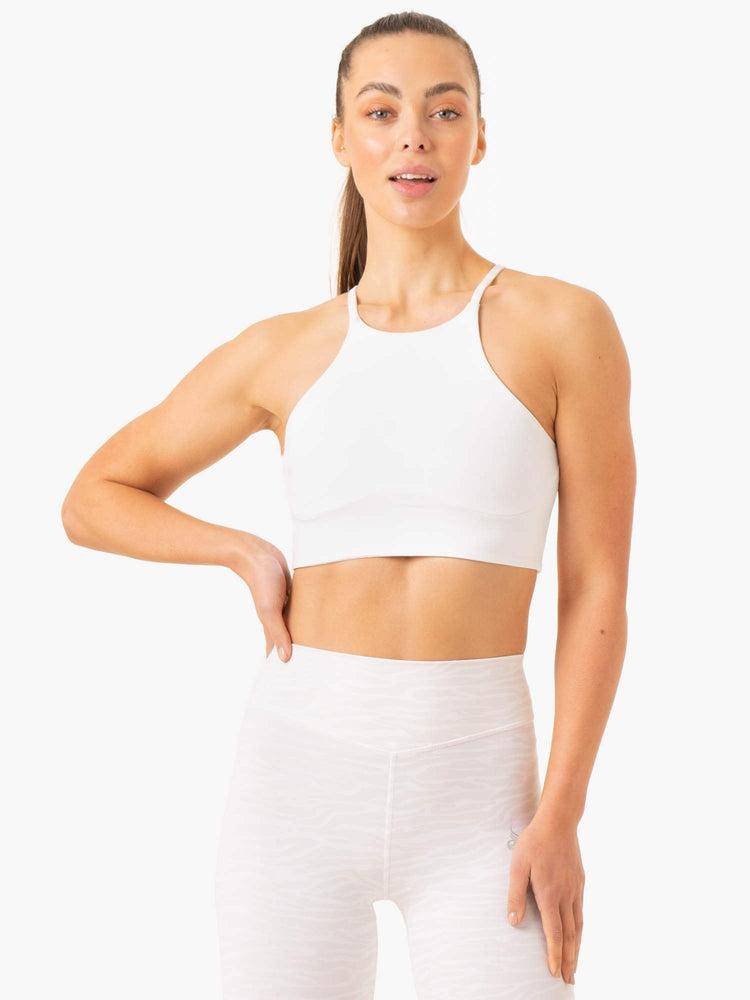 White Zebra Ryderwear Women Sports Bra Transform Reversible Sports Crop Women's Sports Bra | AU2273FM