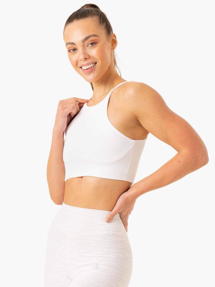 White Zebra Ryderwear Women Sports Bra Transform Reversible Sports Crop Women's Sports Bra | AU2273FM