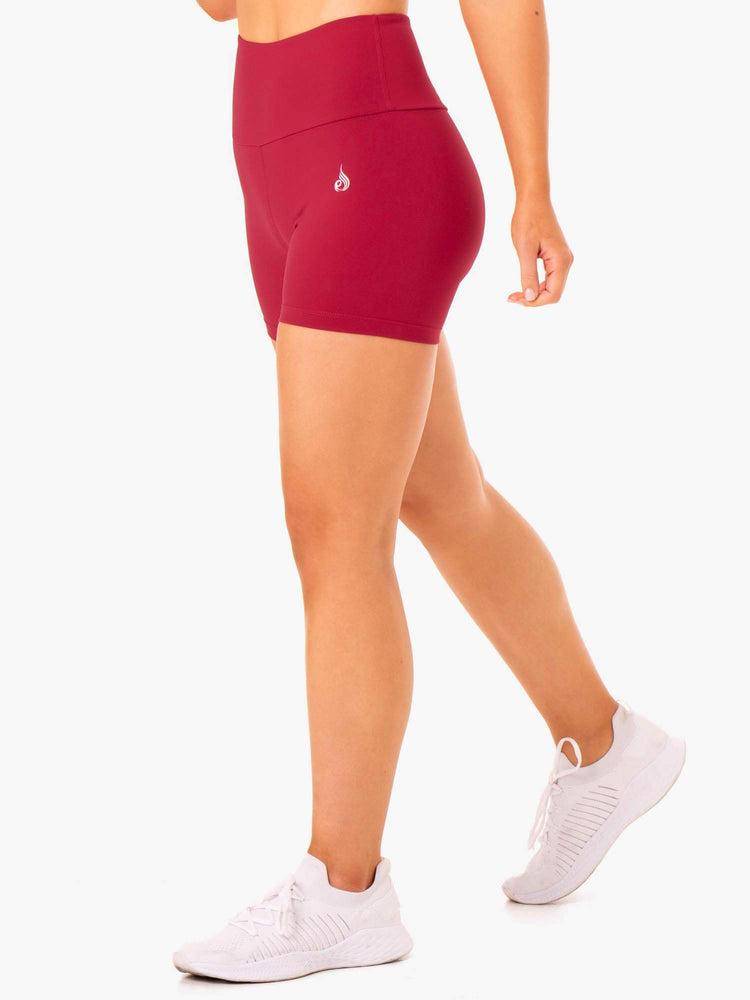 Wine Red Ryderwear Women Shorts Staples Scrunch Bum Mid Length Women's Shorts | AU1988GL