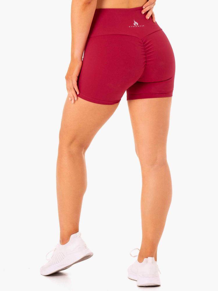 Wine Red Ryderwear Women Shorts Staples Scrunch Bum Mid Length Women\'s Shorts | AU1988GL