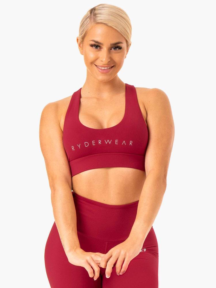 Wine Red Ryderwear Women Sports Bra Staples Cross Over Women\'s Sports Bra | AU2420PQ