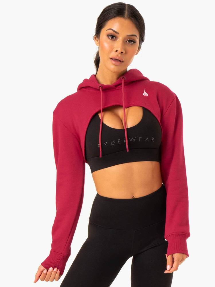 Wine Red Ryderwear Women Sweaters Staples Super Crop Women\'s Sweaters | AU2592ZG