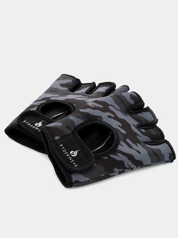 Black Camo Ryderwear Men Gloves Lifting Men's Gloves | AU1606VD