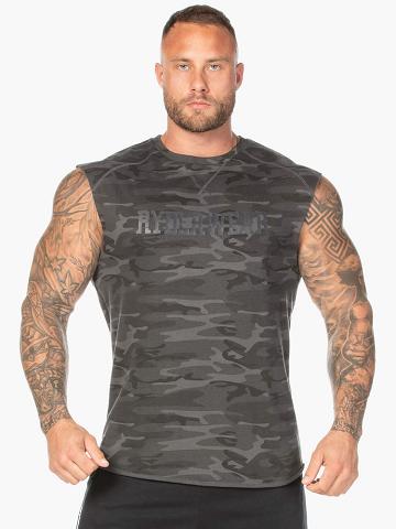 Black Camo Ryderwear Men Tanks Camo Fleece Tank Men's Tanks | AU1072OR