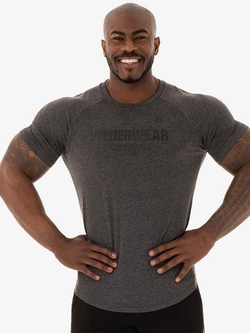 Black Marl Ryderwear Men T Shirts Focus Men's T Shirts | AU1225YU