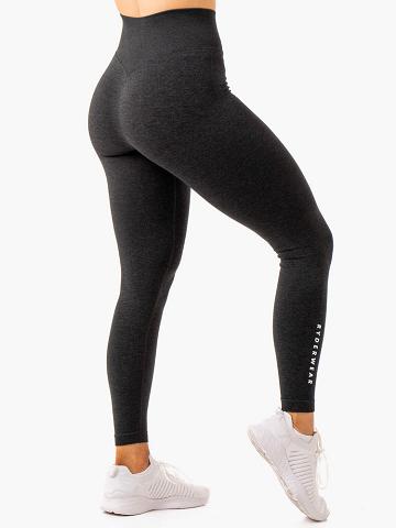 Black Marl Ryderwear Women Leggings Essential Seamless Women's Leggings | AU1771YU