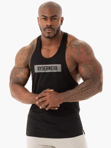 Black Ryderwear Men Gym Stringers Base Stringer T-Back Men's Gym Stringers | AU1501CE