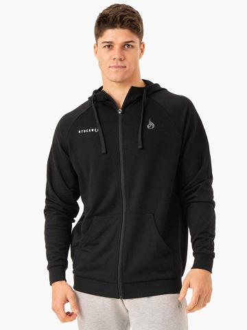 Black Ryderwear Men Hoodie Pursuit Zip Up Men's Hoodie | AU1468GL