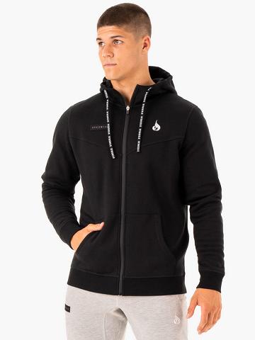 Black Ryderwear Men Hoodie Recharge Zip Up Men's Hoodie | AU1474XF