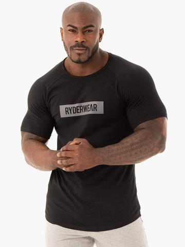 Black Ryderwear Men T Shirts Base Men's T Shirts | AU1197RW