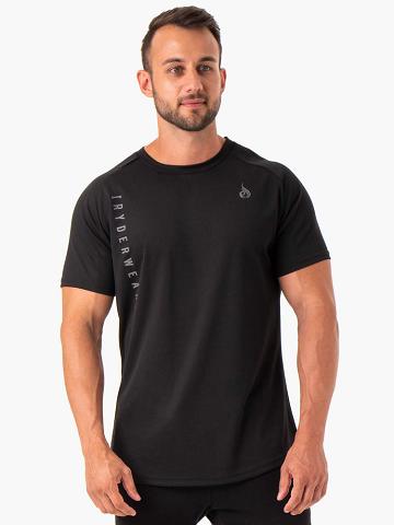 Black Ryderwear Men T Shirts Camo Tech Mesh Men's T Shirts | AU1209HK