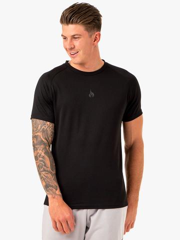 Black Ryderwear Men T Shirts Enhance Men's T Shirts | AU1217BC