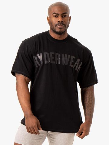 Black Ryderwear Men T Shirts Force Oversized Men's T Shirts | AU1227IS