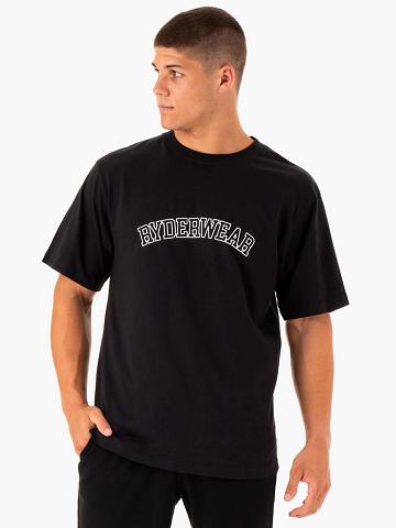 Black Ryderwear Men T Shirts Oversized Men's T Shirts | AU1272QZ