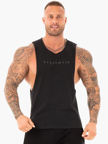 Black Ryderwear Men Tanks Active Cotton Baller Tank Men's Tanks | AU1060VD