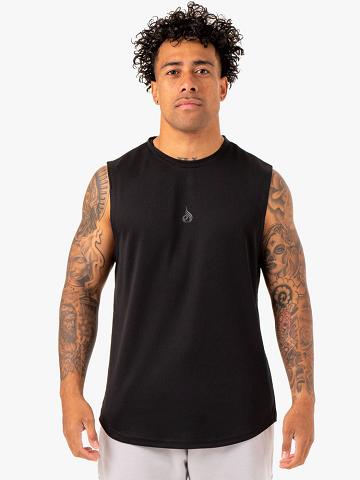 Black Ryderwear Men Tanks Enhance Muscle Tank Men's Tanks | AU1089MA