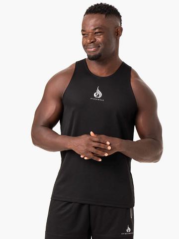 Black Ryderwear Men Tanks Heighten Mesh Regular Tank Men's Tanks | AU1118EX