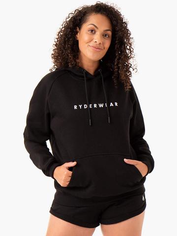 Black Ryderwear Women Hoodie Off Duty Fleece Women's Hoodie | AU1672AP