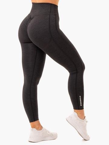 Black Ryderwear Women Leggings Enhance Scrunch Bum Seamless Women's Leggings | AU1909FM