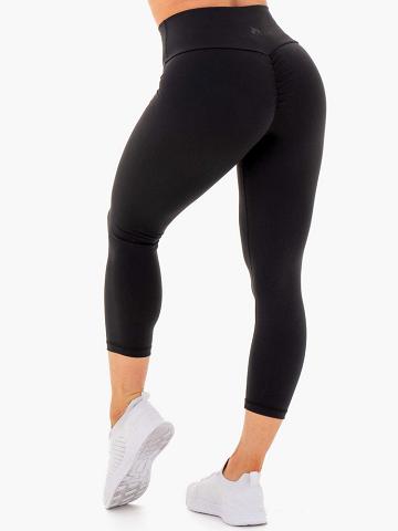 Black Ryderwear Women Leggings Motion High Waisted 7/8 Scrunch Bum Women's Leggings | AU1922QZ