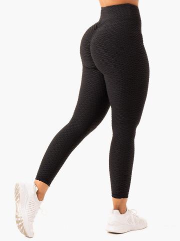 Black Ryderwear Women Leggings Optic Scrunch Bum Women's Leggings | AU1809KI