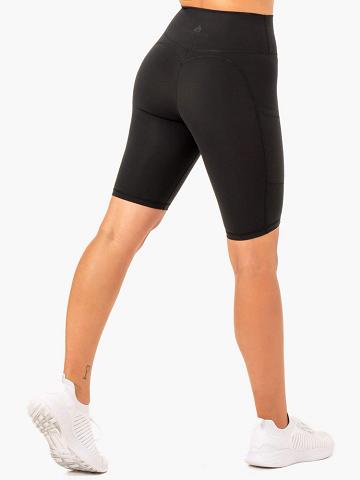 Black Ryderwear Women Shorts Reset High Waisted Pocket Bike Women's Shorts | AU2144GL