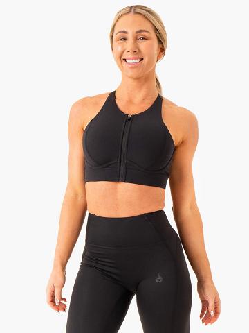 Black Ryderwear Women Sports Bra Critical High Impact Women's Sports Bra | AU2274GL