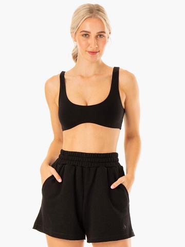 Black Ryderwear Women Sports Bra Elevate Lounge Women's Sports Bra | AU2487XF