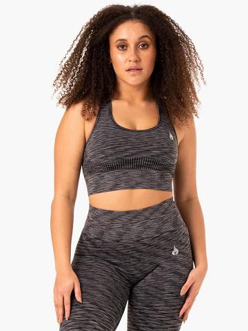 Black Ryderwear Women Sports Bra Evolve Seamless Longline Women's Sports Bra | AU2374RW