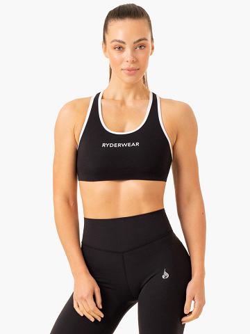 Black Ryderwear Women Sports Bra Frequency High Impact Women's Sports Bra | AU2276JJ