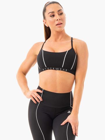 Black Ryderwear Women Sports Bra Glow V2 Women's Sports Bra | AU2452RW