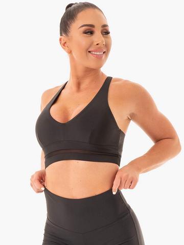 Black Ryderwear Women Sports Bra NEM X RW Women's Sports Bra | AU2474IS