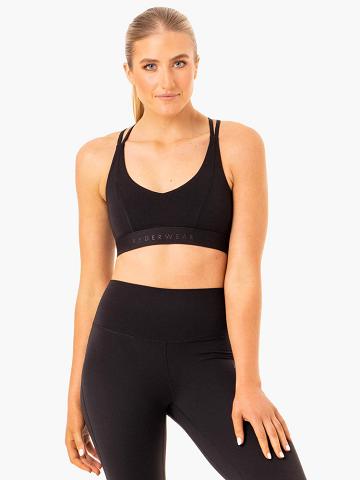 Black Ryderwear Women Sports Bra NKD Align Women's Sports Bra | AU2506WY