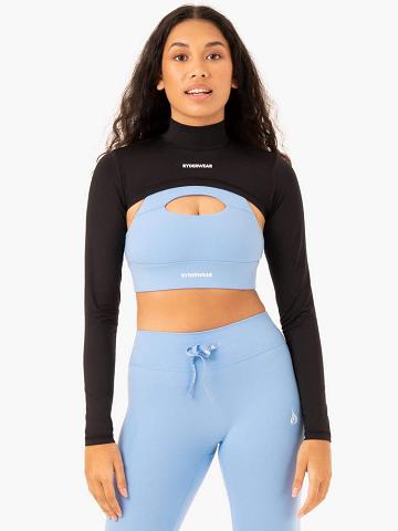 Black Ryderwear Women Sweaters Replay Super Crop Women's Sweaters | AU2585QZ