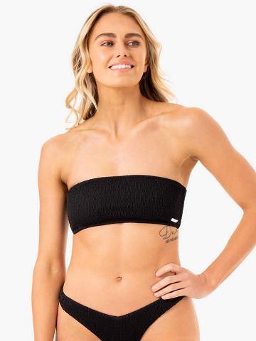 Black Ryderwear Women Swimwear Paradise Bandeau Bikini Top Women's Swimwear | AU2659BC