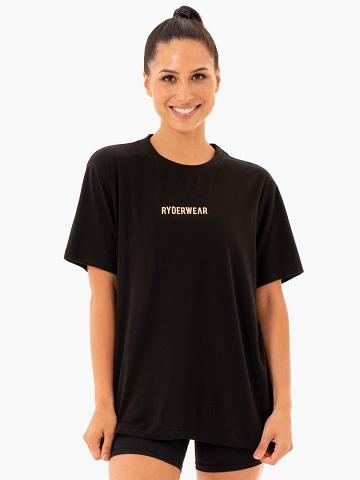 Black Ryderwear Women T Shirts Define Long Line Women's T Shirts | AU2702IS