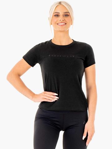 Black Ryderwear Women T Shirts Motion Women's T Shirts | AU2693HK