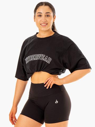 Black Ryderwear Women T Shirts Oversized Women's T Shirts | AU2738HK