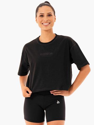 Black Ryderwear Women T Shirts Studio Women's T Shirts | AU2699AP